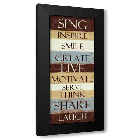 SING STRIPE ver 2 Black Modern Wood Framed Art Print with Double Matting by Greene, Taylor