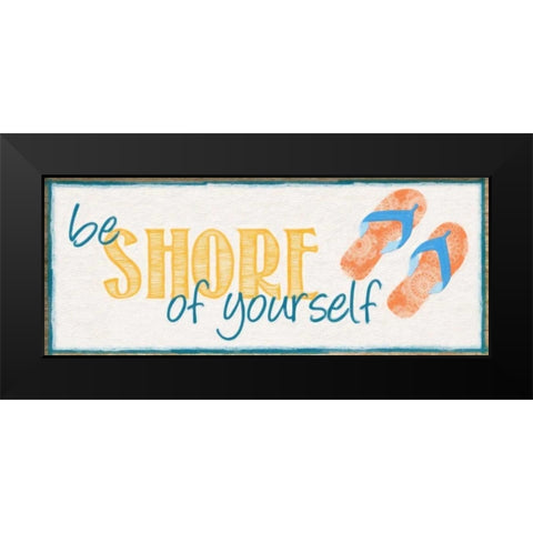 SHORE Black Modern Wood Framed Art Print by Greene, Taylor