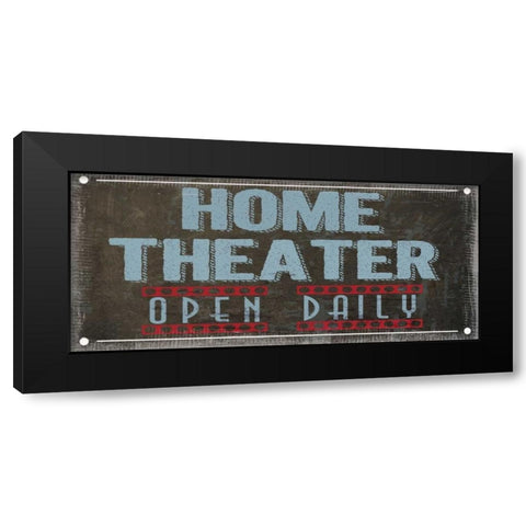 HOME THEATRE Black Modern Wood Framed Art Print by Greene, Taylor