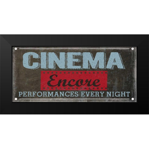 CINEMA ENCORE Black Modern Wood Framed Art Print by Greene, Taylor