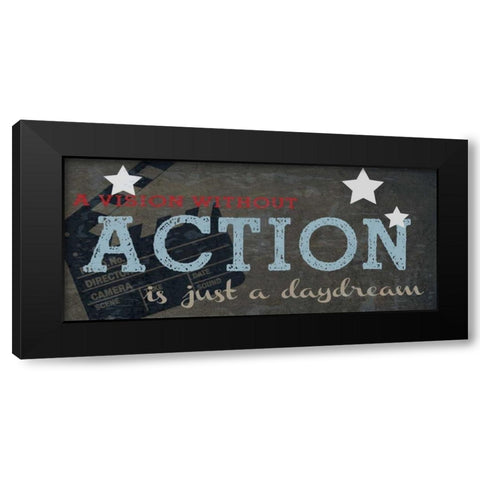 A VISION WITHOUT ACTION Black Modern Wood Framed Art Print with Double Matting by Greene, Taylor