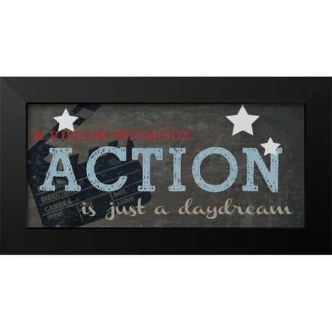 A VISION WITHOUT ACTION Black Modern Wood Framed Art Print by Greene, Taylor