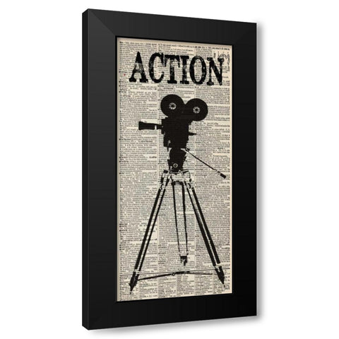 ACTION Black Modern Wood Framed Art Print with Double Matting by Greene, Taylor