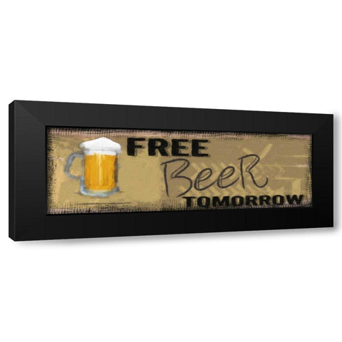 FREE BEER Black Modern Wood Framed Art Print by Greene, Taylor