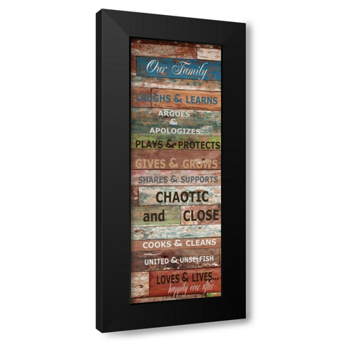 OUR FAMILY RUSTIC Black Modern Wood Framed Art Print with Double Matting by Greene, Taylor