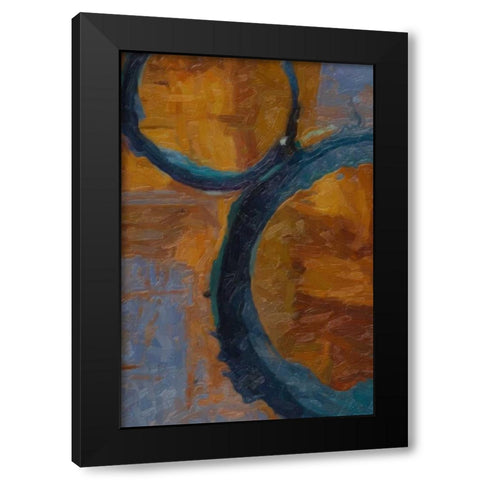 AZURE RINGS 2 Black Modern Wood Framed Art Print by Greene, Taylor