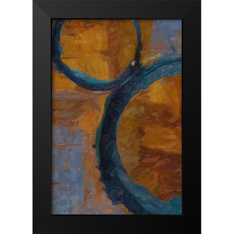 AZURE RINGS 2 Black Modern Wood Framed Art Print by Greene, Taylor