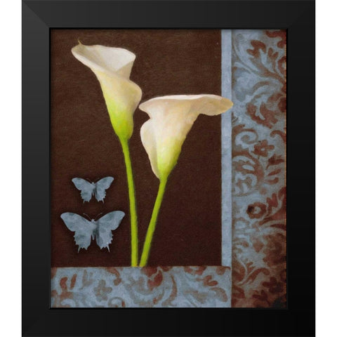 Gilded Calla2 Blue Black Modern Wood Framed Art Print by Greene, Taylor