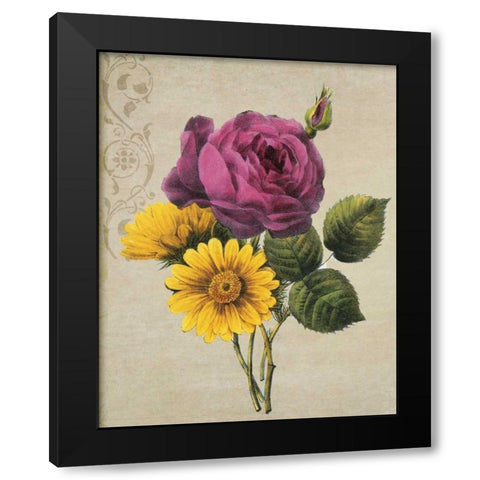 Pink And Yellow I Black Modern Wood Framed Art Print with Double Matting by Greene, Taylor