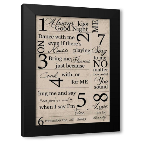 I WILL FALL FOR A MAN WHO Black Modern Wood Framed Art Print by Greene, Taylor