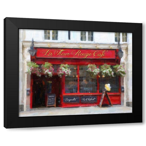 LA FLUER ROUGE Black Modern Wood Framed Art Print by Greene, Taylor