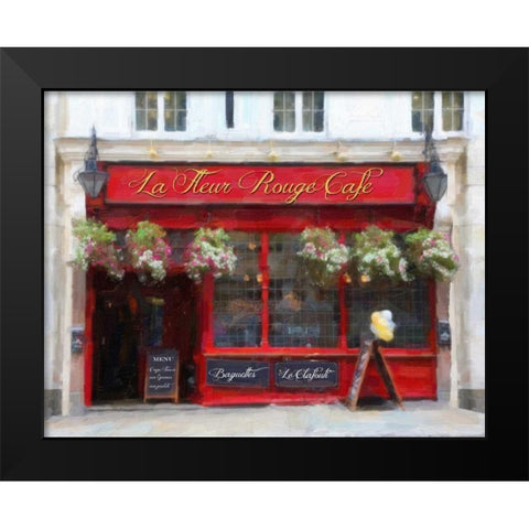 LA FLUER ROUGE Black Modern Wood Framed Art Print by Greene, Taylor