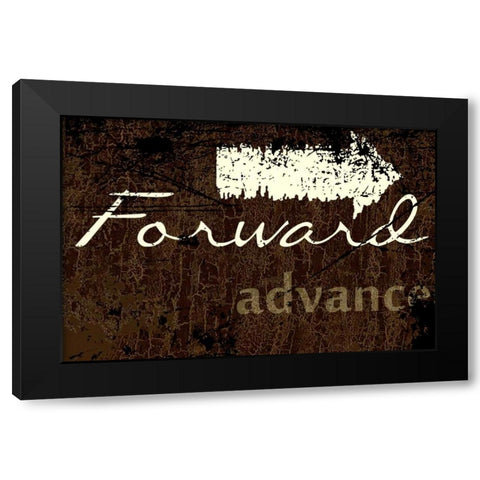 FORWARD Black Modern Wood Framed Art Print by Greene, Taylor