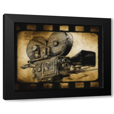 CAMERA Black Modern Wood Framed Art Print with Double Matting by Greene, Taylor