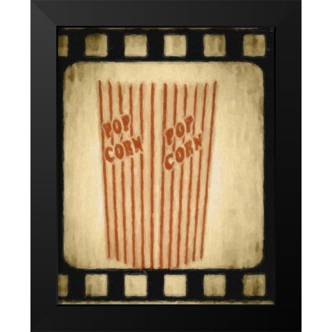 POPCORN Black Modern Wood Framed Art Print by Greene, Taylor