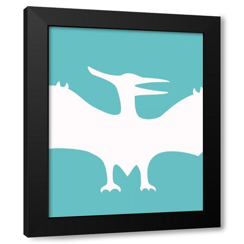 Dino Bird Black Modern Wood Framed Art Print by Greene, Taylor
