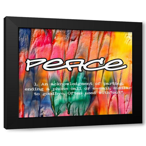 PEACE Black Modern Wood Framed Art Print with Double Matting by Greene, Taylor