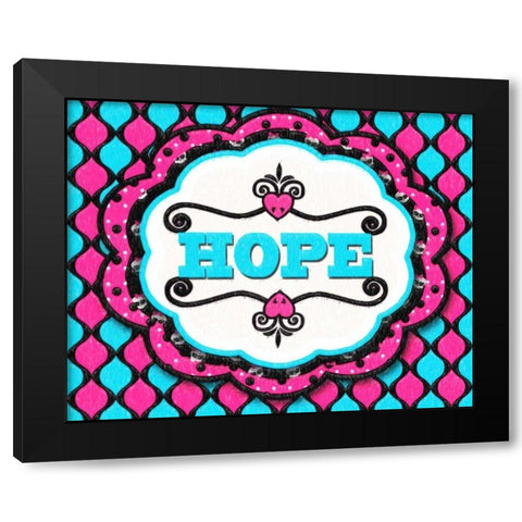 HOPE Black Modern Wood Framed Art Print with Double Matting by Greene, Taylor