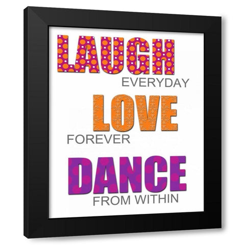 LAUGH VER 2 Black Modern Wood Framed Art Print by Greene, Taylor