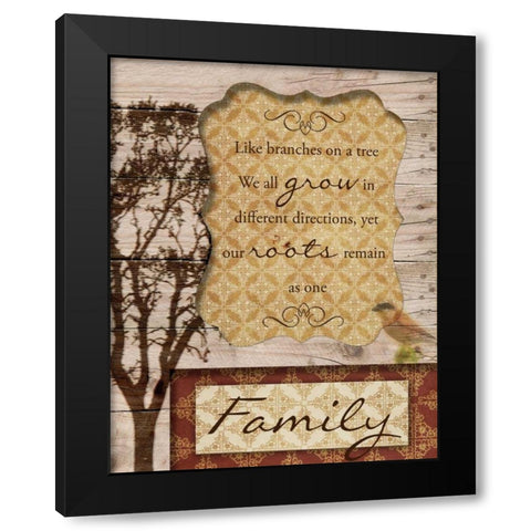 Family Tree  Black Modern Wood Framed Art Print with Double Matting by Greene, Taylor
