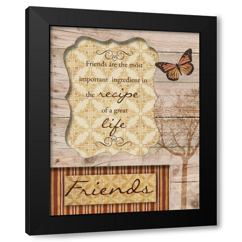 FRIENDS ARE THE BEST  Black Modern Wood Framed Art Print by Greene, Taylor