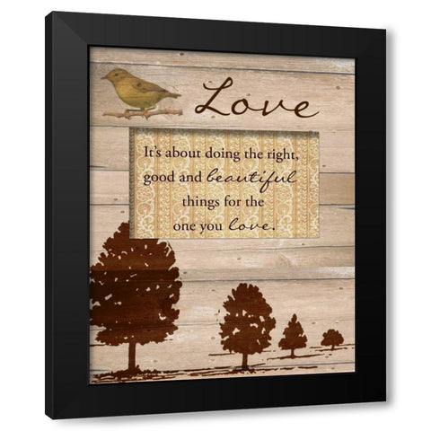 Love Black Modern Wood Framed Art Print with Double Matting by Greene, Taylor