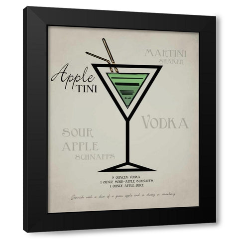 Appletini layered Black Modern Wood Framed Art Print by Greene, Taylor
