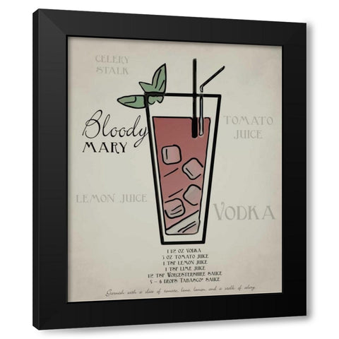 Bloody Mary layered Black Modern Wood Framed Art Print with Double Matting by Greene, Taylor