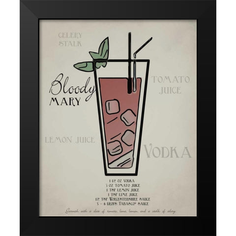 Bloody Mary layered Black Modern Wood Framed Art Print by Greene, Taylor