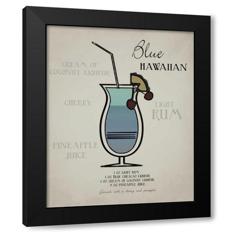 Blue Hawaiian layered  Black Modern Wood Framed Art Print with Double Matting by Greene, Taylor