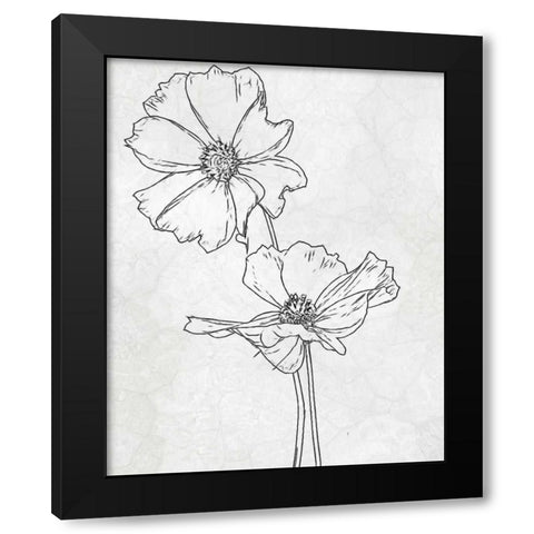 FLOWER 1 Black Modern Wood Framed Art Print with Double Matting by Greene, Taylor
