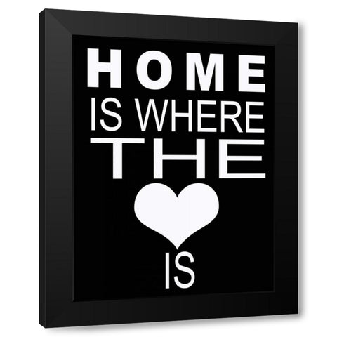 HOME IS WHERE A Black Modern Wood Framed Art Print with Double Matting by Greene, Taylor