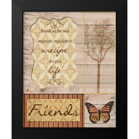 FRIENDS ARE THE BEST Black Modern Wood Framed Art Print by Greene, Taylor