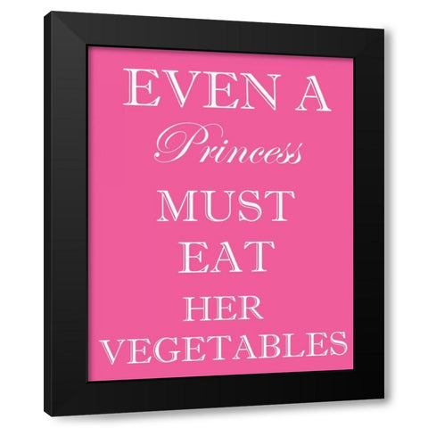 PRINCESS MUST EAT Black Modern Wood Framed Art Print with Double Matting by Greene, Taylor