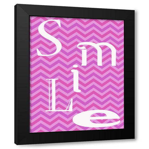 SMILE Black Modern Wood Framed Art Print by Greene, Taylor