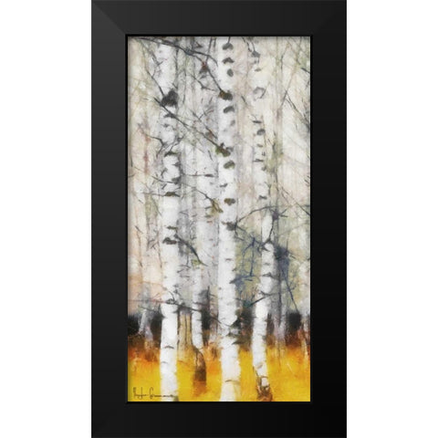 Saffron Timber Panel 2 Black Modern Wood Framed Art Print by Greene, Taylor