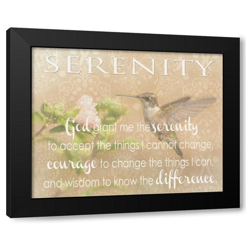 SERENITY HUMMINGBIRD Black Modern Wood Framed Art Print with Double Matting by Greene, Taylor