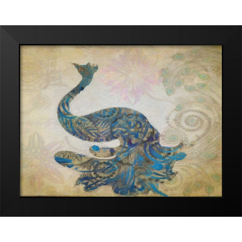 ELEGANT PEACOCK Black Modern Wood Framed Art Print by Greene, Taylor