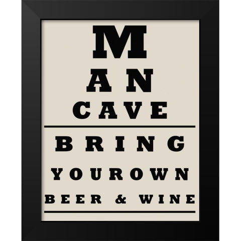 MAN CAVE  CHART Black Modern Wood Framed Art Print by Greene, Taylor