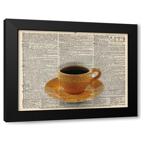 EXPRESSO WORDED Black Modern Wood Framed Art Print by Greene, Taylor