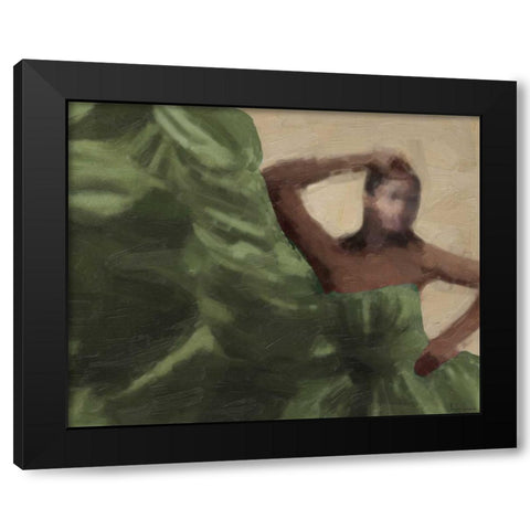 LADY IN GREEN Black Modern Wood Framed Art Print by Greene, Taylor