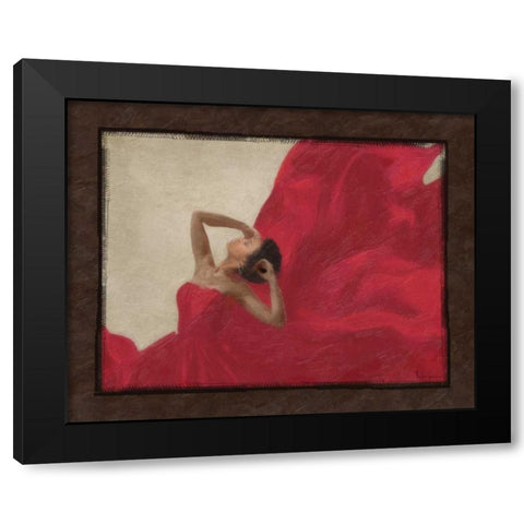 LADY IN RED Black Modern Wood Framed Art Print with Double Matting by Greene, Taylor