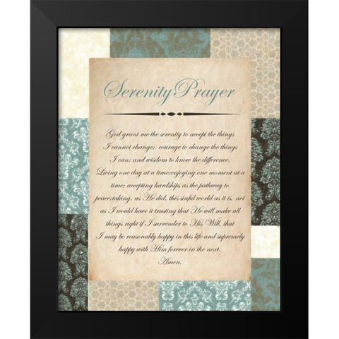 SERENITY BLUE Black Modern Wood Framed Art Print by Greene, Taylor