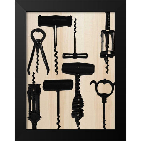 The Corks Black Modern Wood Framed Art Print by Greene, Taylor