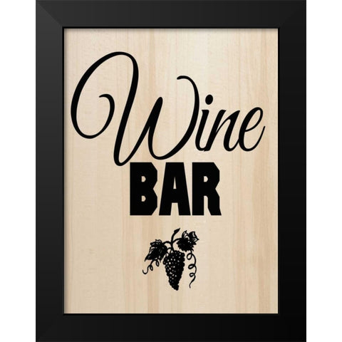 The Wine Bar Black Modern Wood Framed Art Print by Greene, Taylor