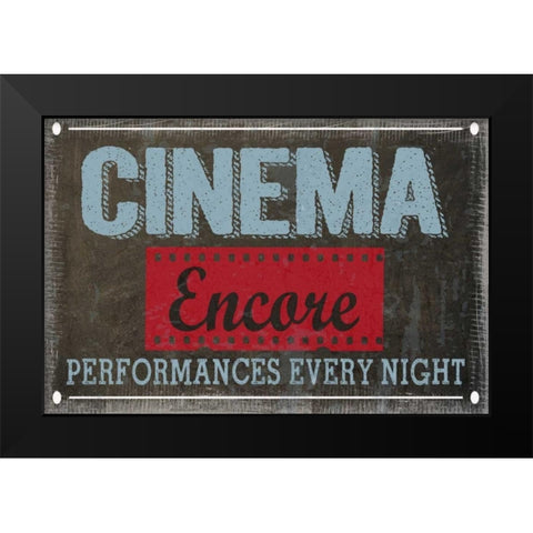 Cinema Encore Black Modern Wood Framed Art Print by Greene, Taylor