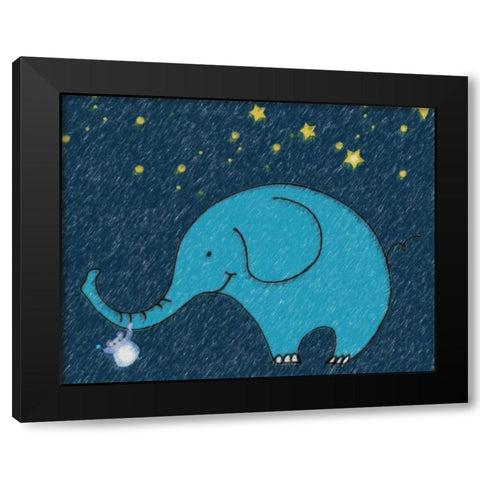 Whimsy Elephant I Black Modern Wood Framed Art Print with Double Matting by Greene, Taylor