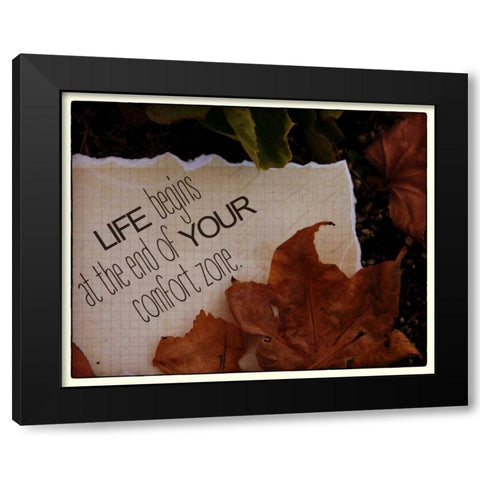 Life Begins Black Modern Wood Framed Art Print with Double Matting by Greene, Taylor