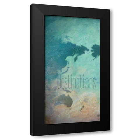 Destinations 1 Black Modern Wood Framed Art Print by Greene, Taylor