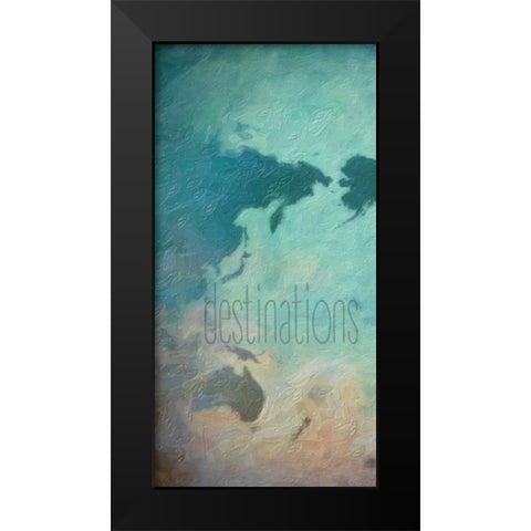 Destinations 1 Black Modern Wood Framed Art Print by Greene, Taylor